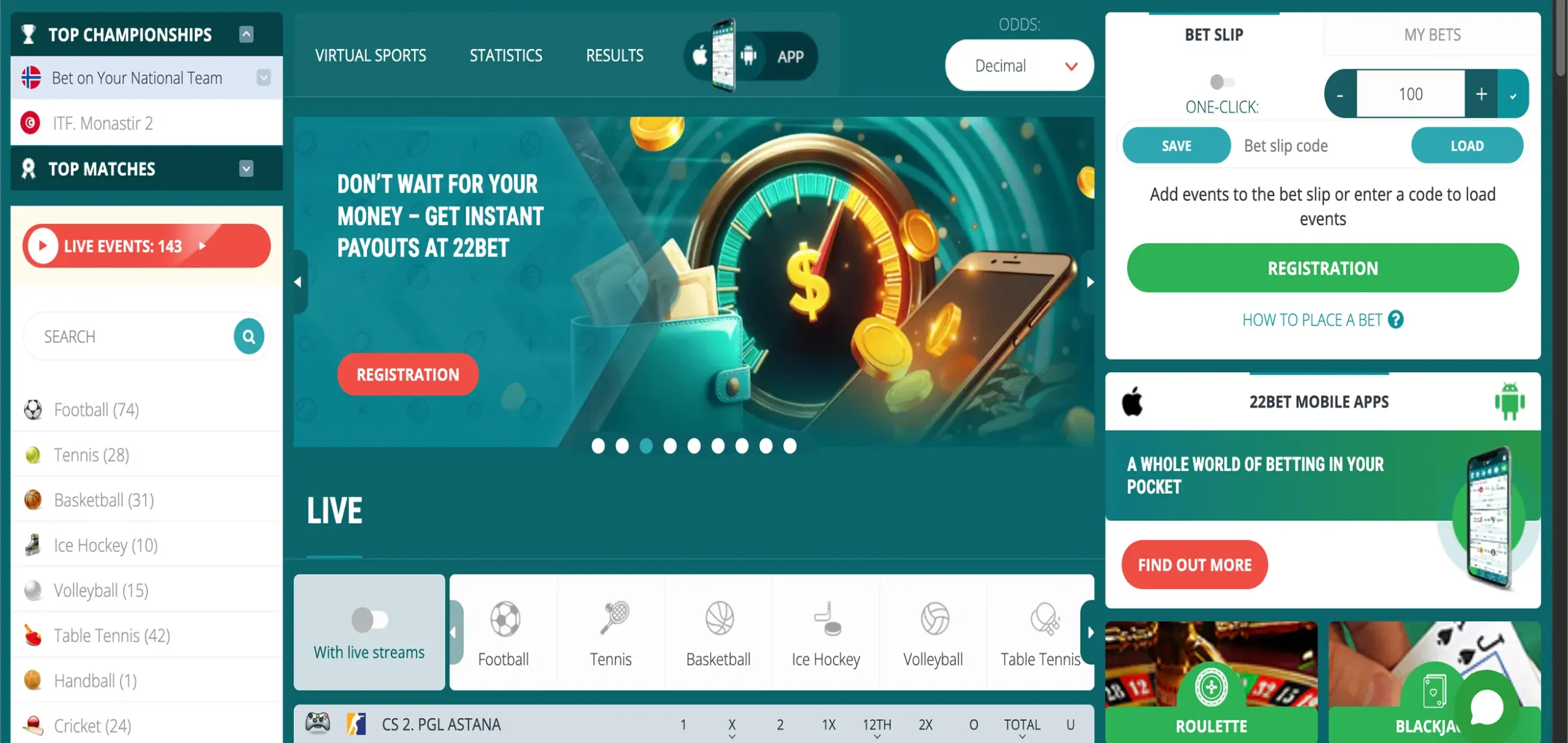 22Bet Online Gambling